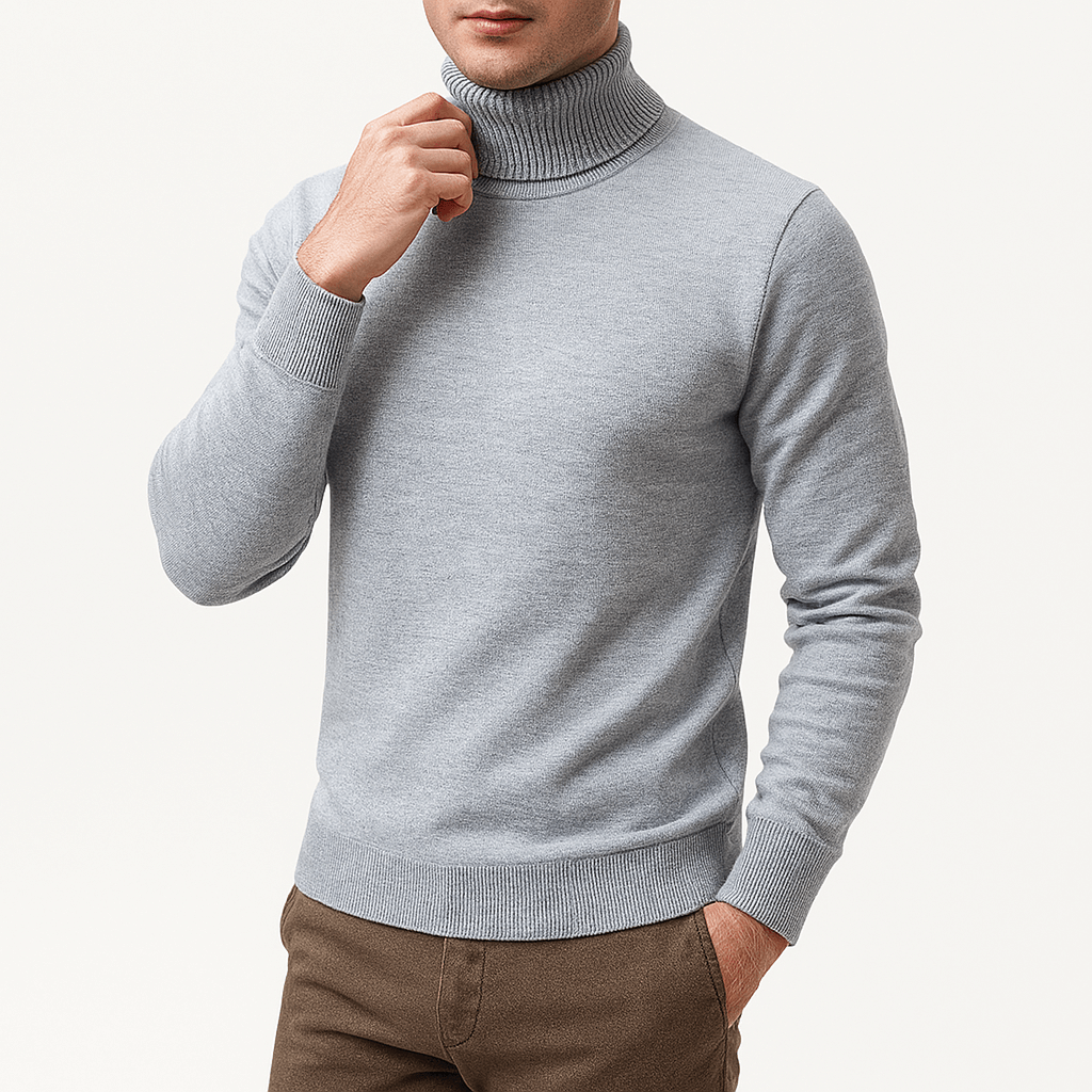 LUXEOUTFIT | Einfarbiger Rollkragenpullover 2