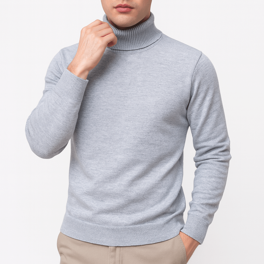 LUXEOUTFIT | Einfarbiger Rollkragenpullover 2
