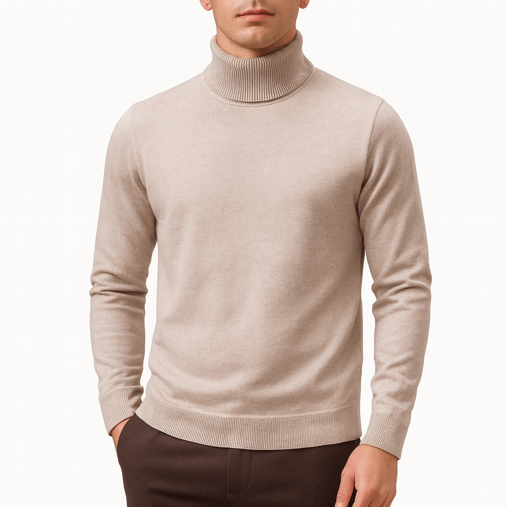 LUXEOUTFIT | Einfarbiger Rollkragenpullover 3