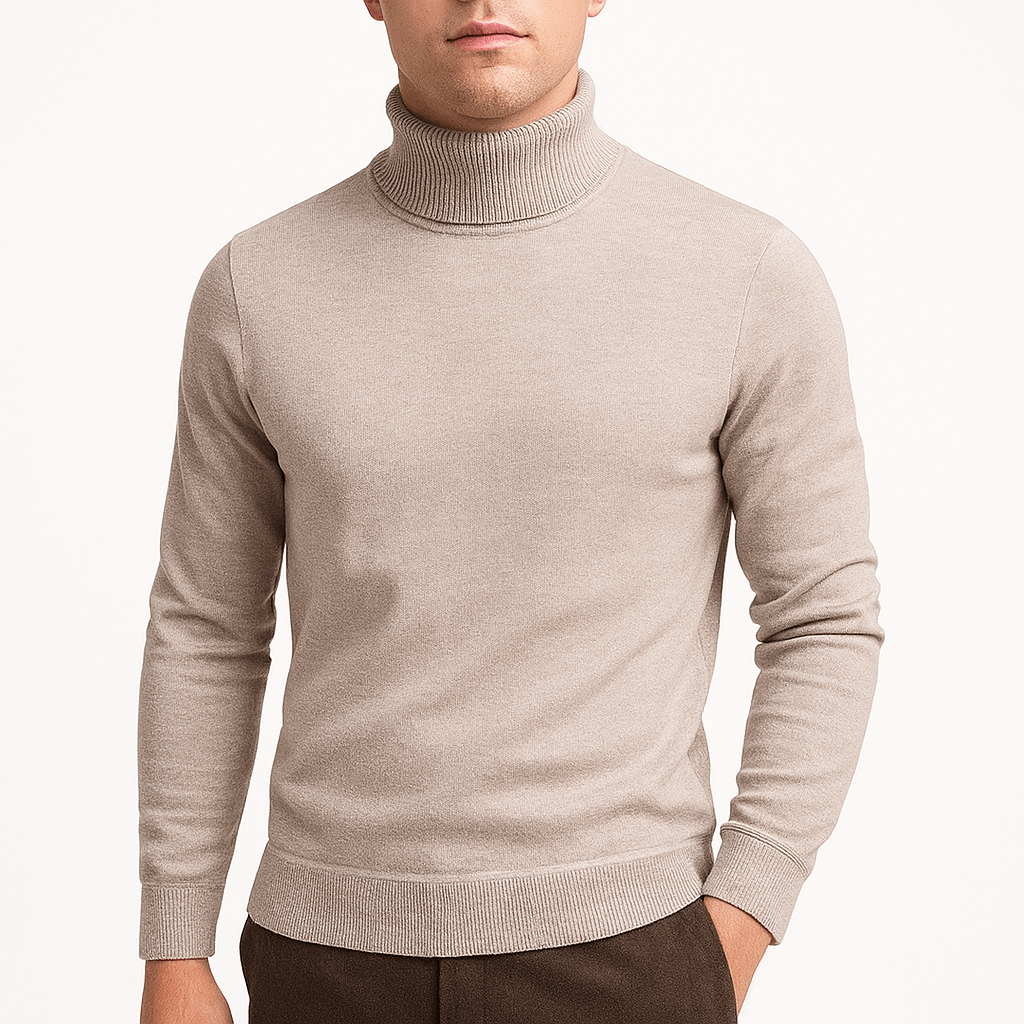 LUXEOUTFIT | Einfarbiger Rollkragenpullover 3