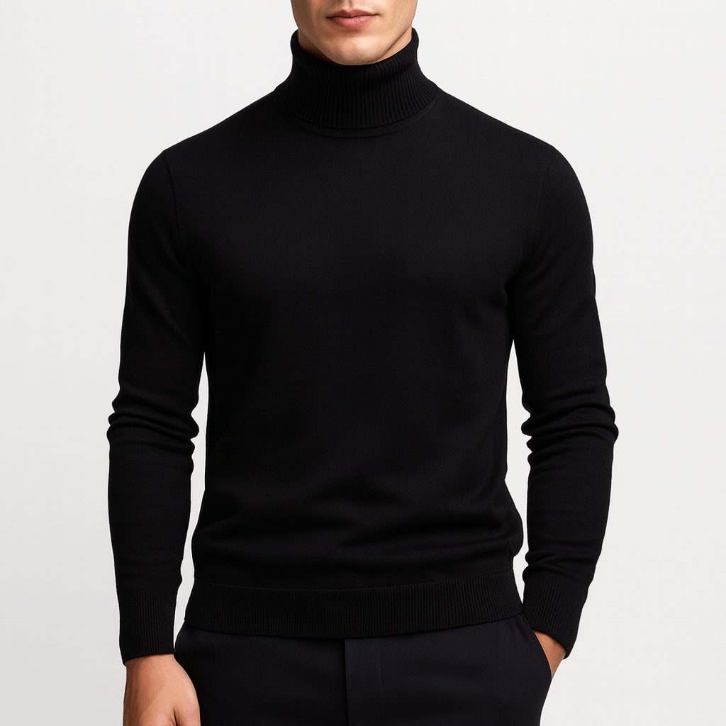 LUXEOUTFIT | Einfarbiger Rollkragenpullover 4