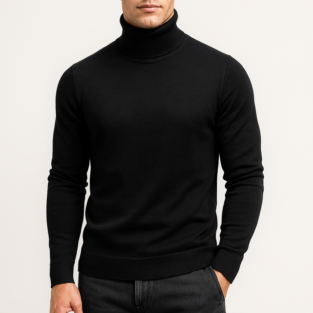 LUXEOUTFIT | Einfarbiger Rollkragenpullover 4