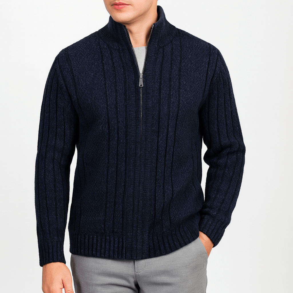 LUXEOUTFIT | Fleece-Cardigan mit durchgehendem Reißverschluss 1