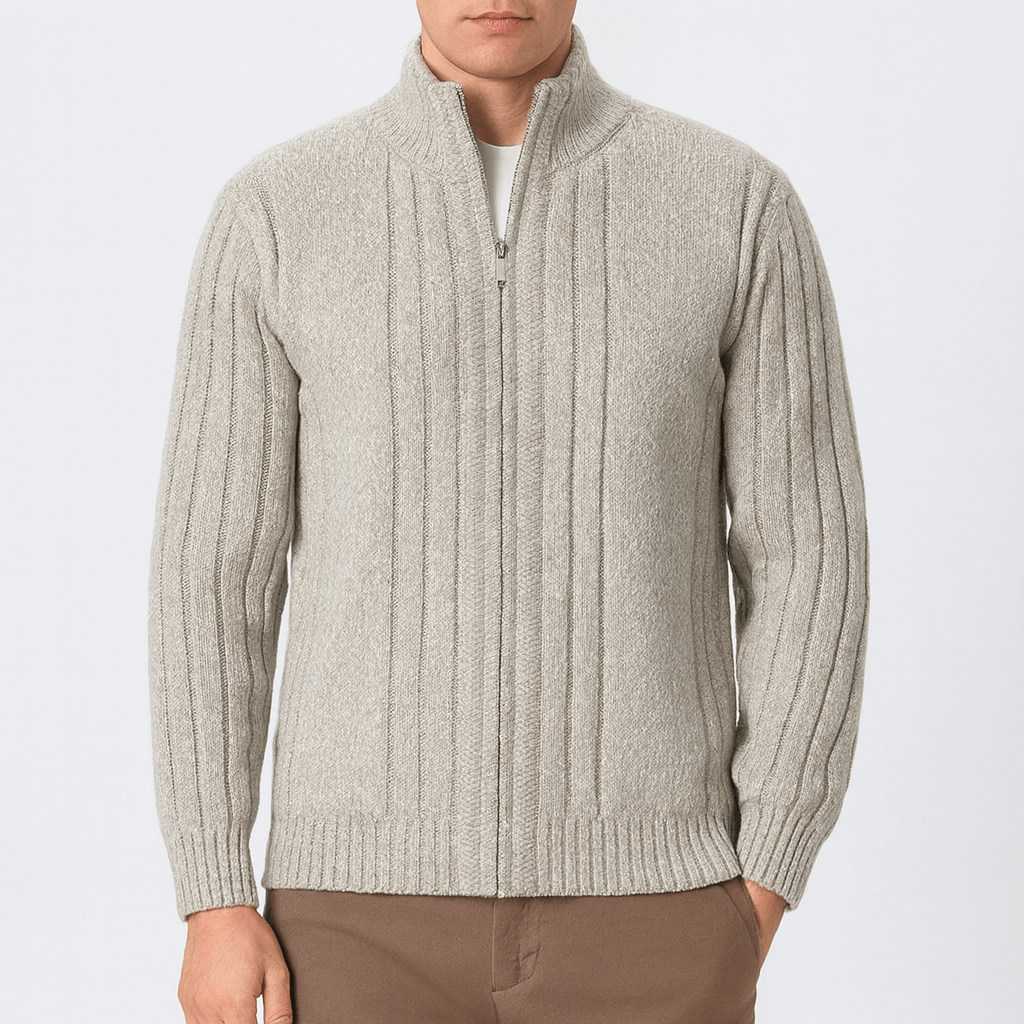 LUXEOUTFIT | Fleece-Cardigan mit durchgehendem Reißverschluss 2