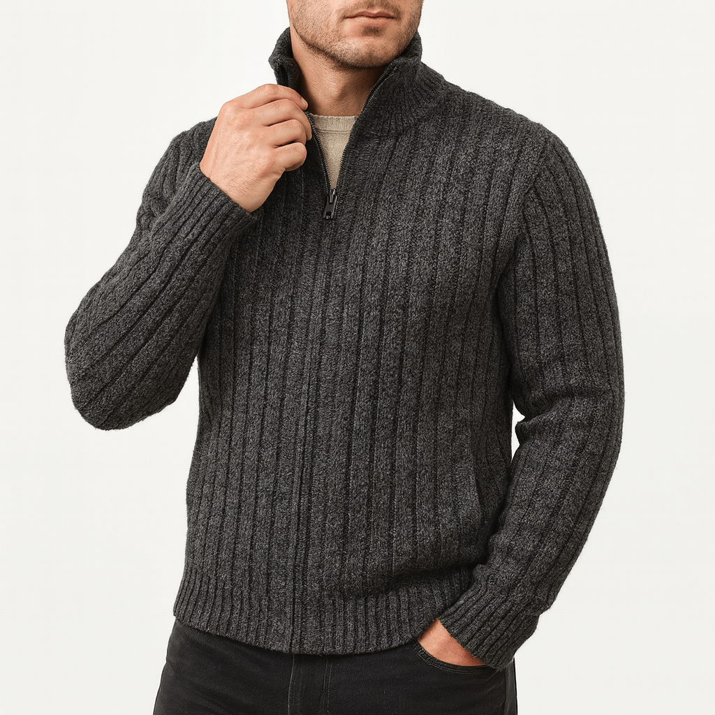 LUXEOUTFIT | Fleece-Cardigan mit durchgehendem Reißverschluss 3
