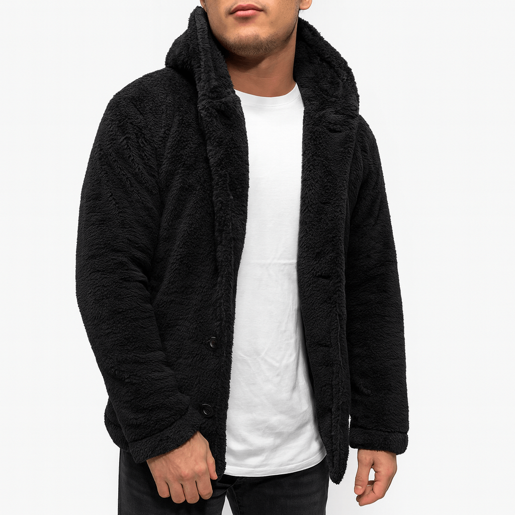 LUXEOUTFIT | Fleece-Strickjacke mit Kapuze 0