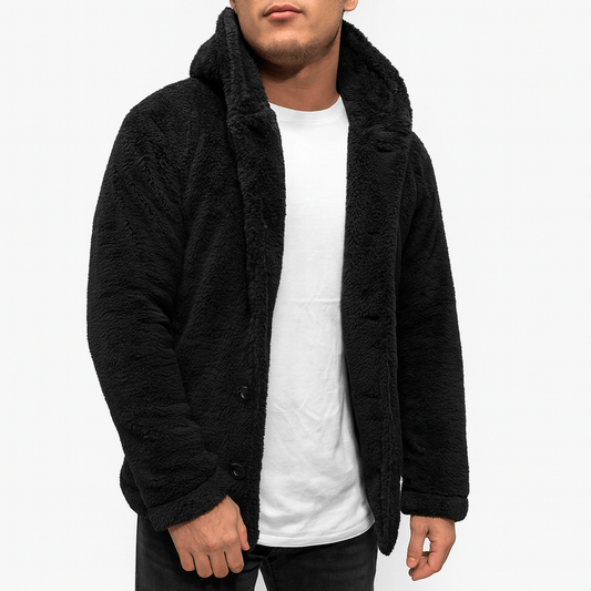 LUXEOUTFIT | Fleece-Strickjacke mit Kapuze 0