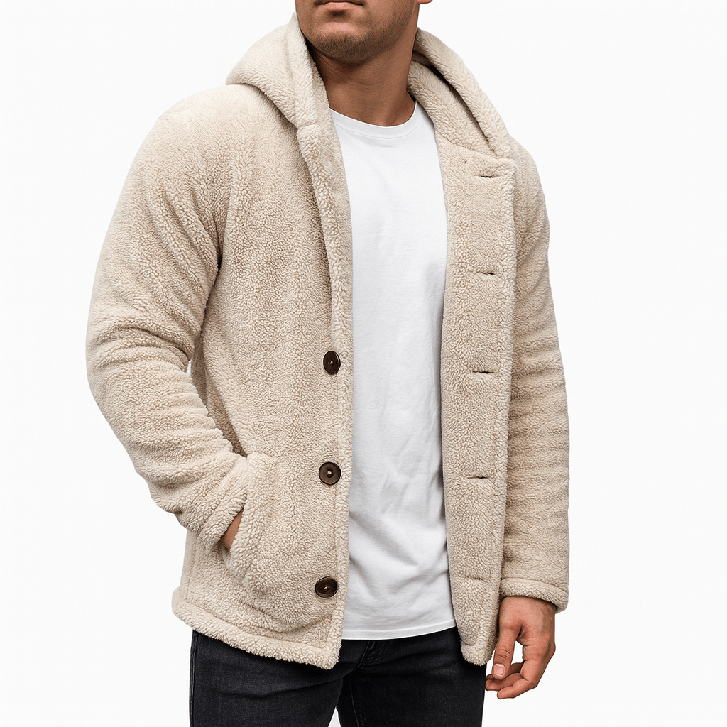 LUXEOUTFIT | Fleece-Strickjacke mit Kapuze 1