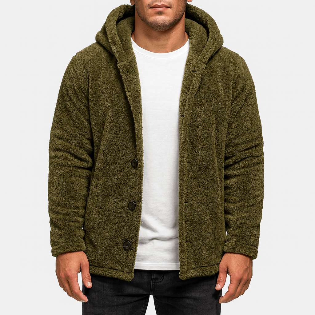 LUXEOUTFIT | Fleece-Strickjacke mit Kapuze 2