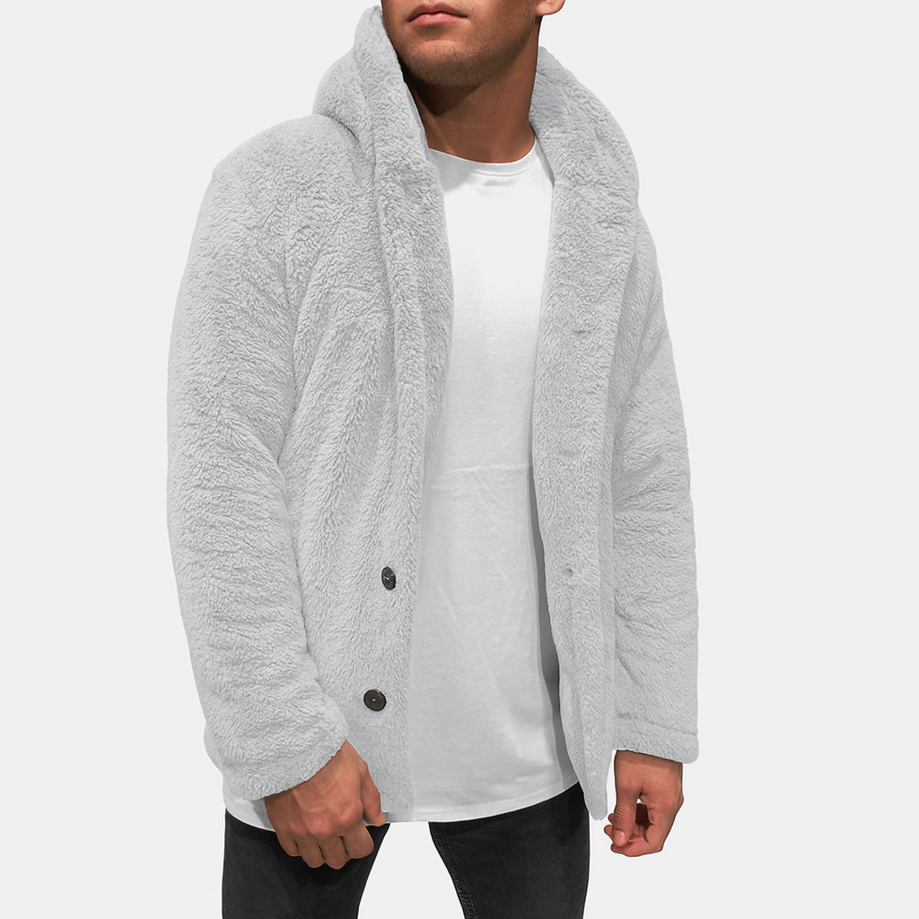 LUXEOUTFIT | Fleece-Strickjacke mit Kapuze 3