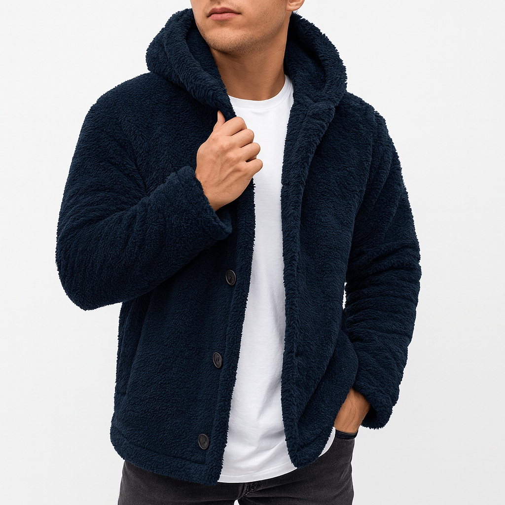LUXEOUTFIT | Fleece-Strickjacke mit Kapuze 4