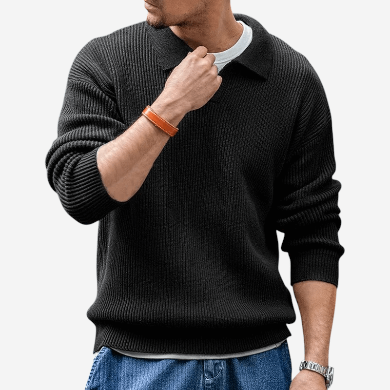 LUXEOUTFIT | Gerippter Polopullover 0