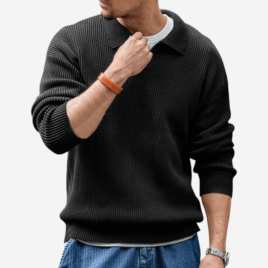 LUXEOUTFIT | Gerippter Polopullover 0