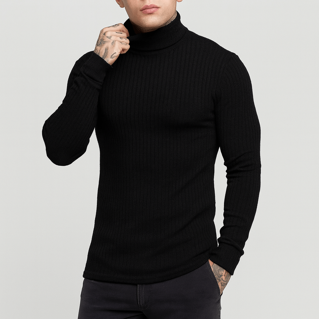LUXEOUTFIT | Gerippter Rollkragenpullover 1