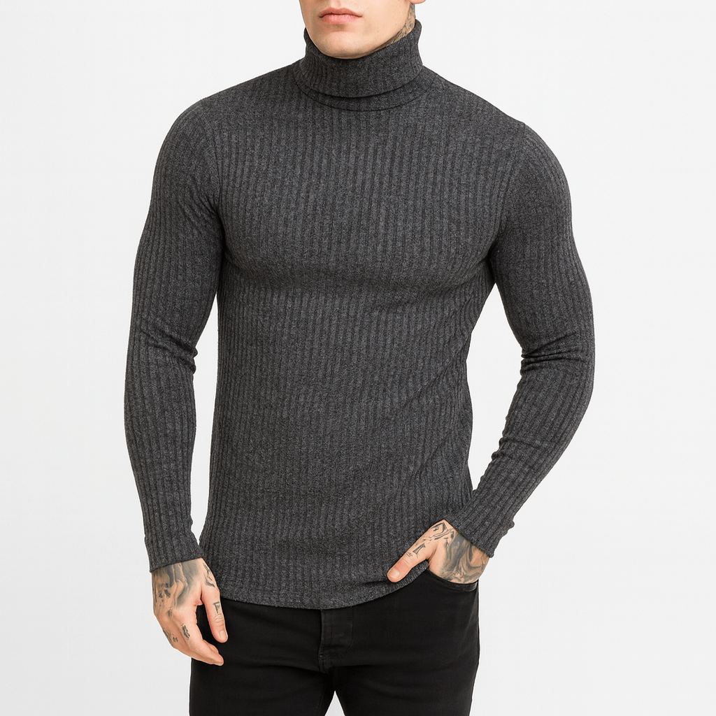 LUXEOUTFIT | Gerippter Rollkragenpullover 2