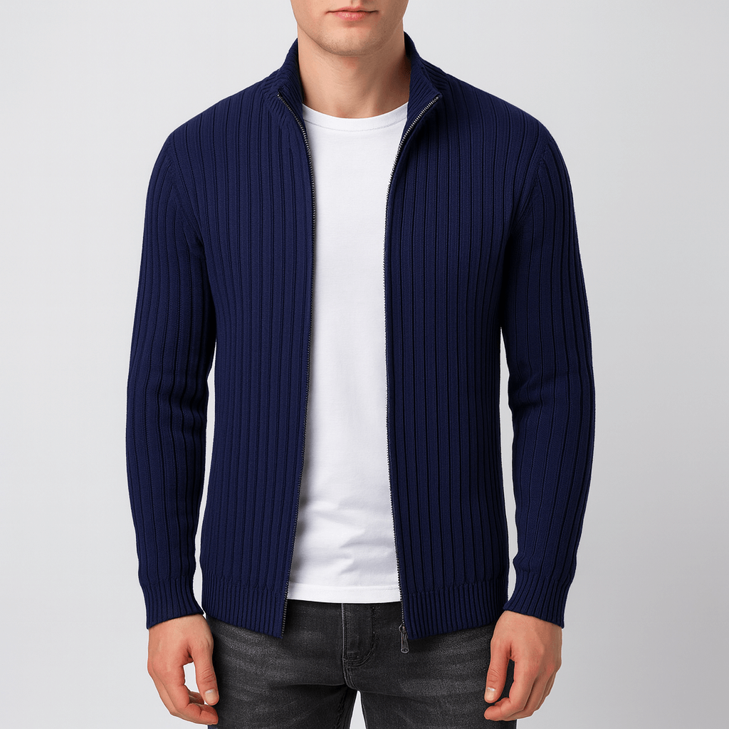 LUXEOUTFIT | Gerippter Strickcardigan mit offener Vorderseite 2