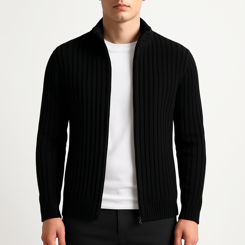 LUXEOUTFIT | Gerippter Strickcardigan mit offener Vorderseite 3