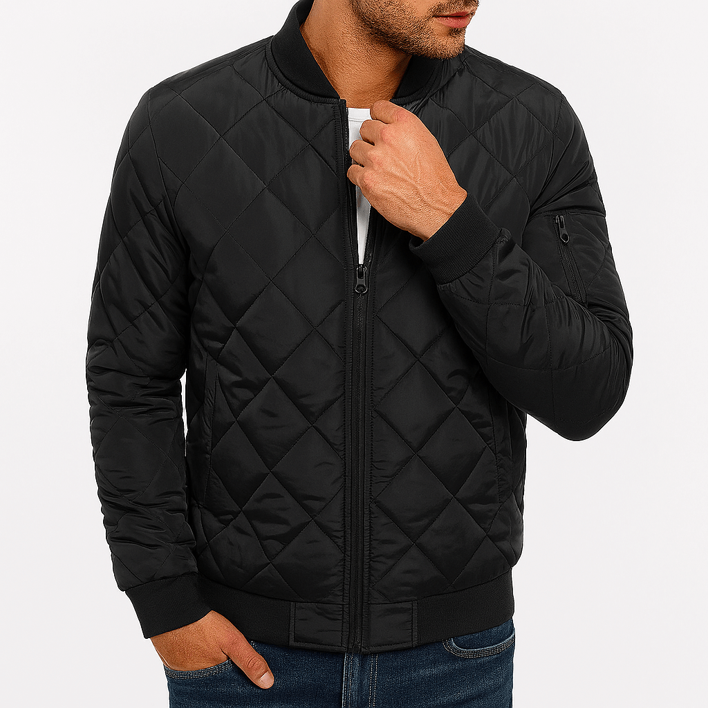 LUXEOUTFIT | Gesteppte Bomberjacke mit Rautenmuster 0
