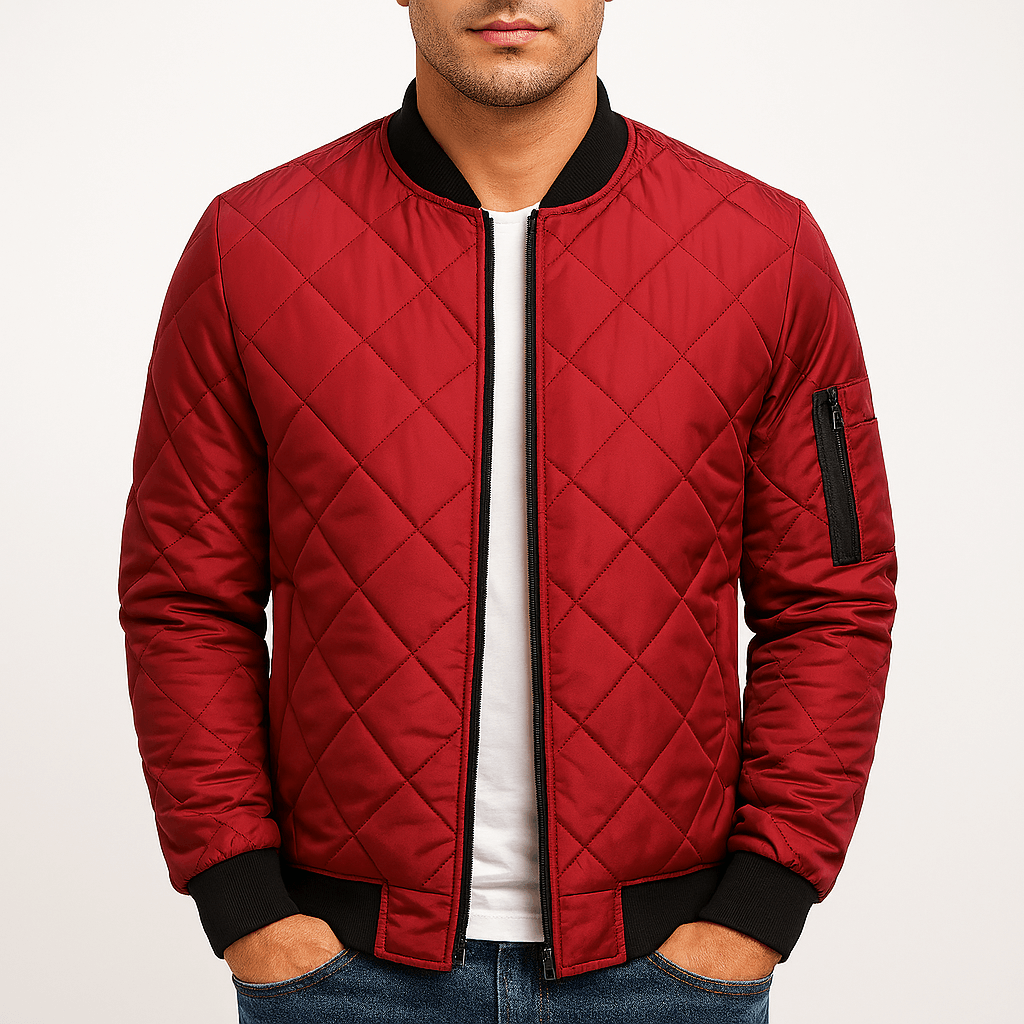 LUXEOUTFIT | Gesteppte Bomberjacke mit Rautenmuster 3