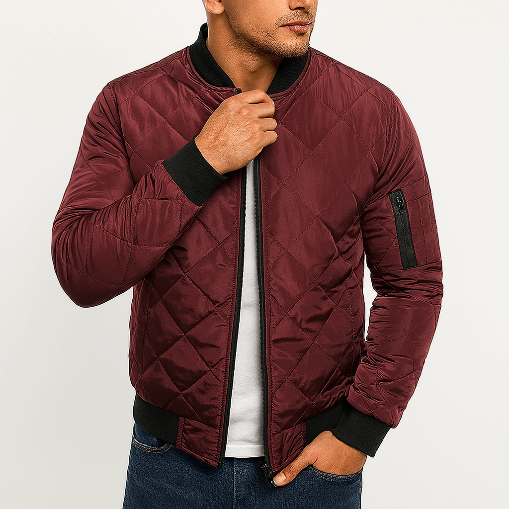 LUXEOUTFIT | Gesteppte Bomberjacke mit Rautenmuster 4