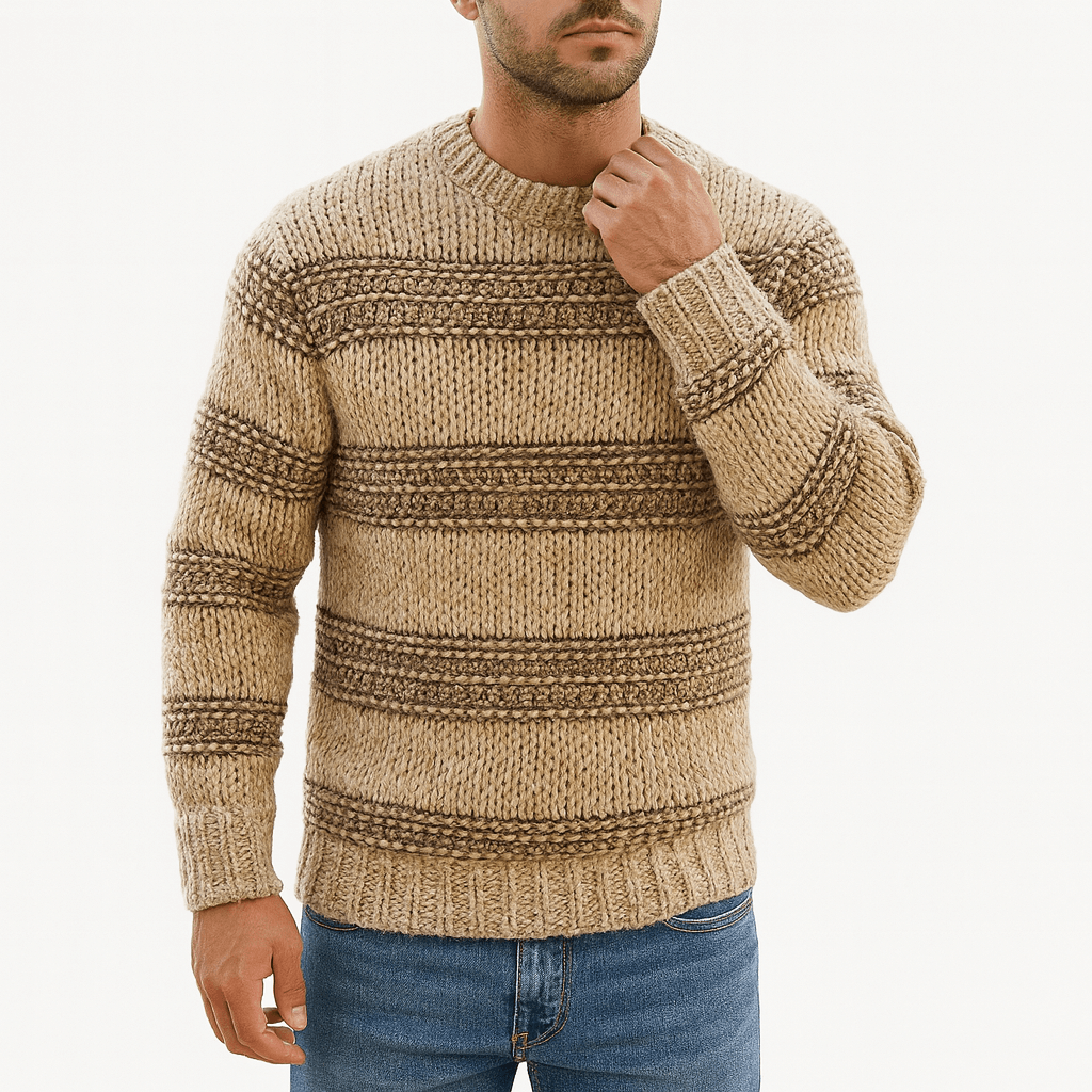 LUXEOUTFIT | Gestreifter Strickpullover 0