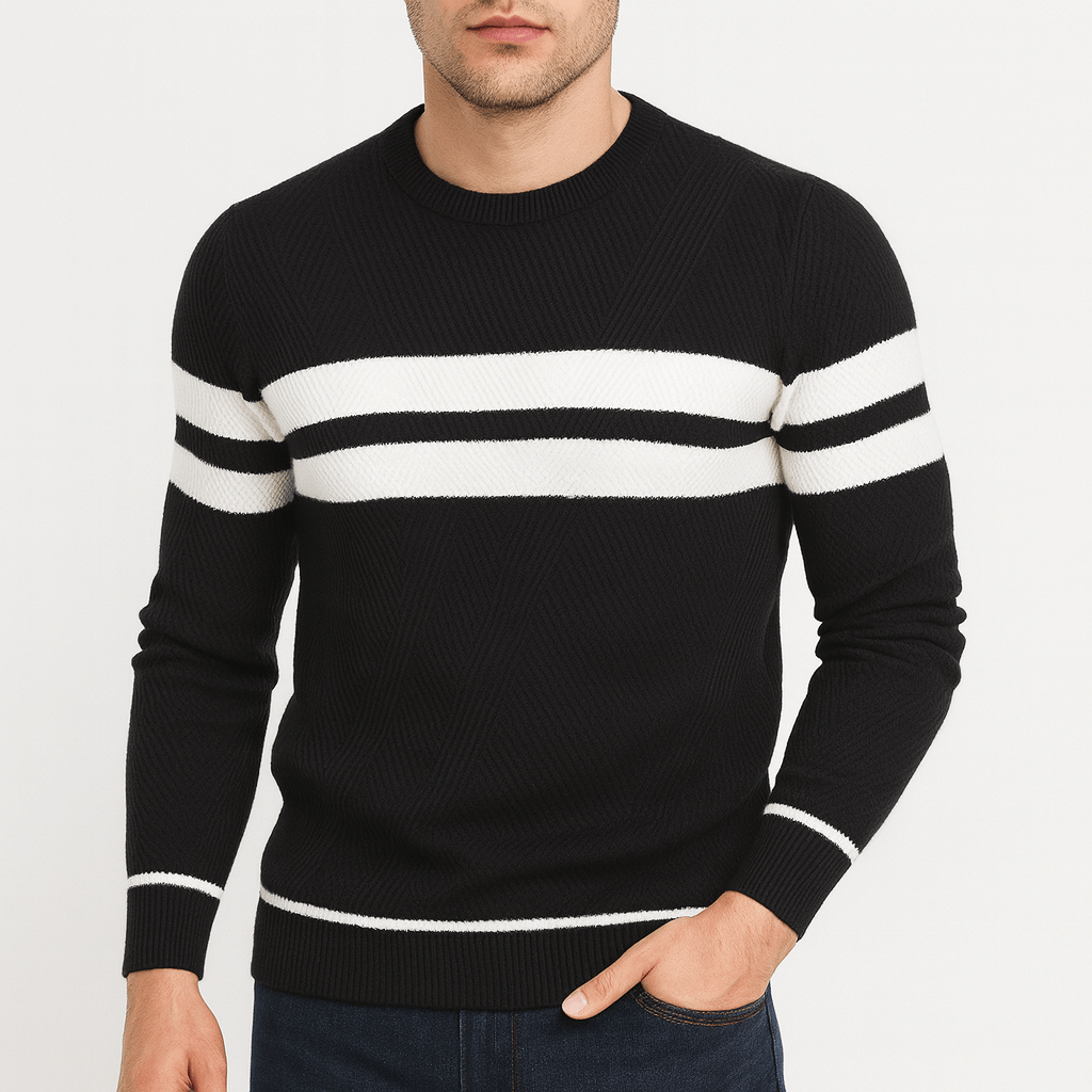 LUXEOUTFIT | Gestreifter Strickpullover 1