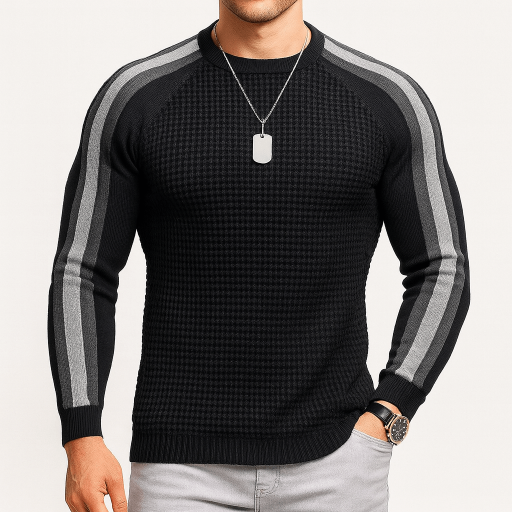 LUXEOUTFIT | Gestreifter Strickpullover 1