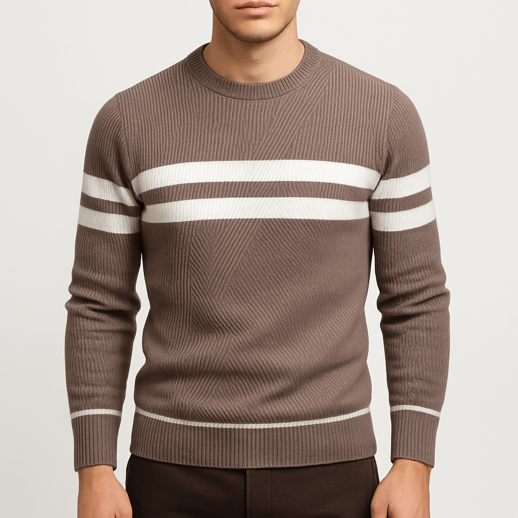 LUXEOUTFIT | Gestreifter Strickpullover 3