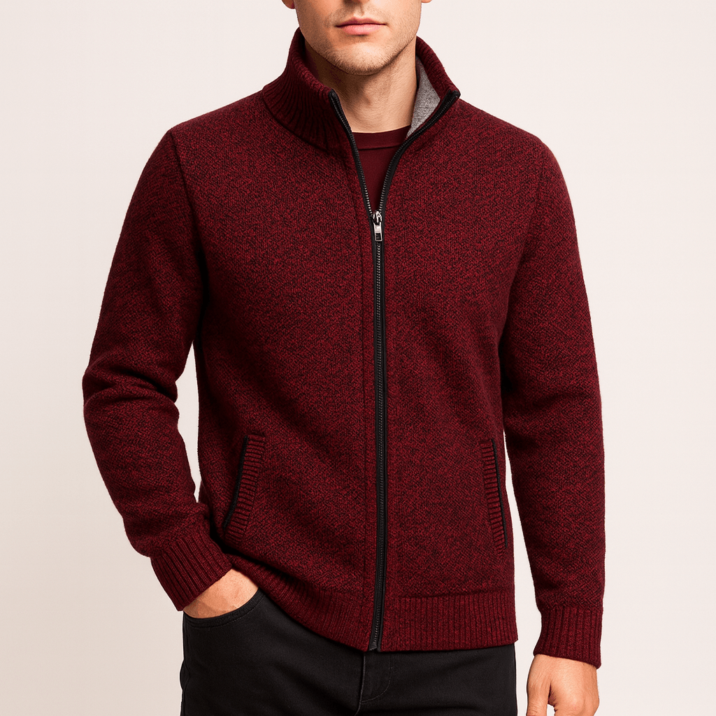 LUXEOUTFIT | Gestrickter Cardigan mit Reißverschluss 0