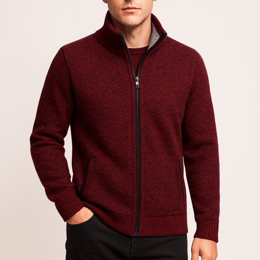 LUXEOUTFIT | Gestrickter Cardigan mit Reißverschluss 0