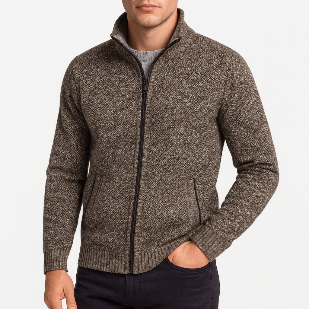 LUXEOUTFIT | Gestrickter Cardigan mit Reißverschluss 2