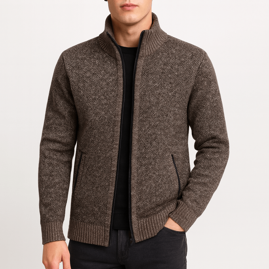 LUXEOUTFIT | Gestrickter Cardigan mit Reißverschluss 2
