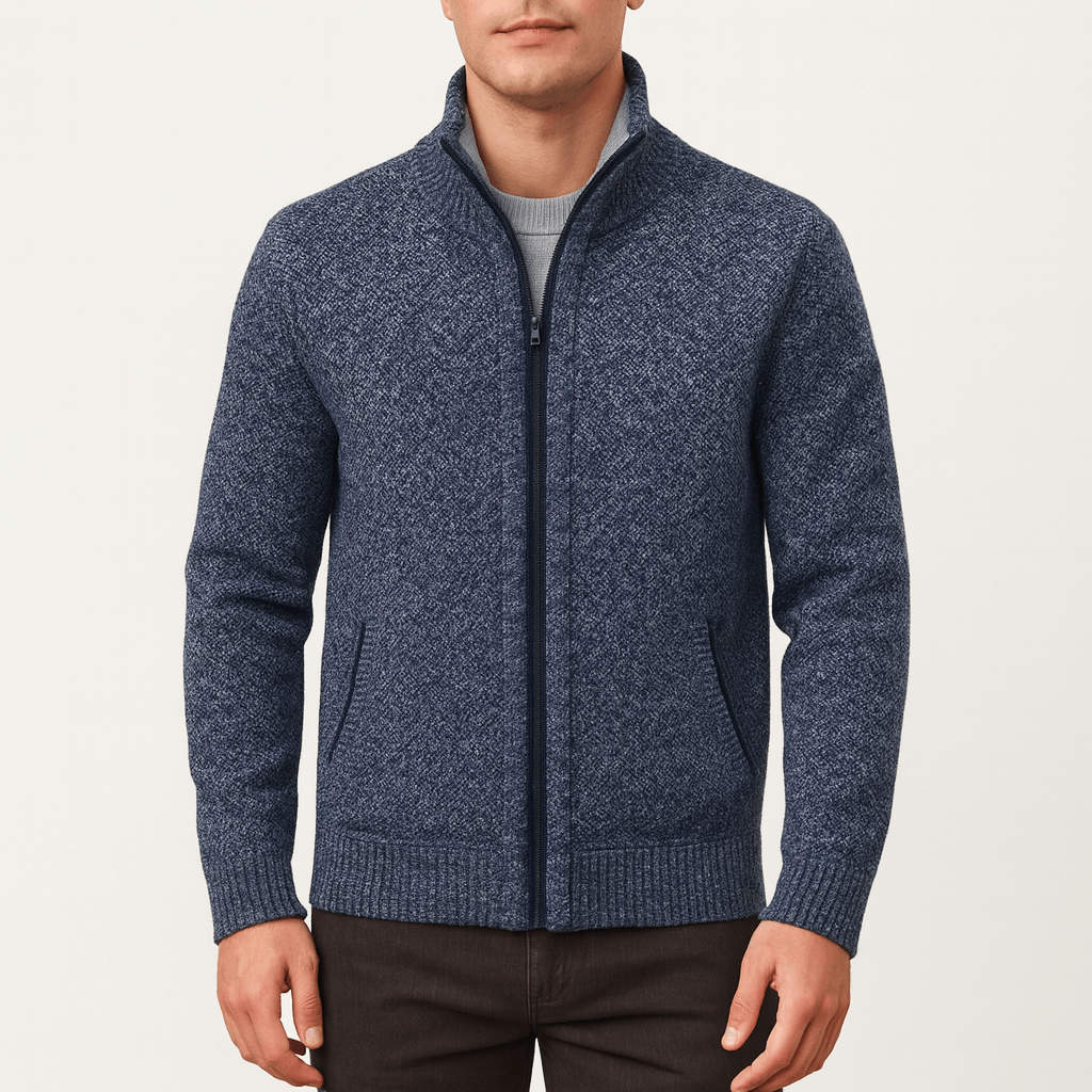 LUXEOUTFIT | Gestrickter Cardigan mit Reißverschluss 4