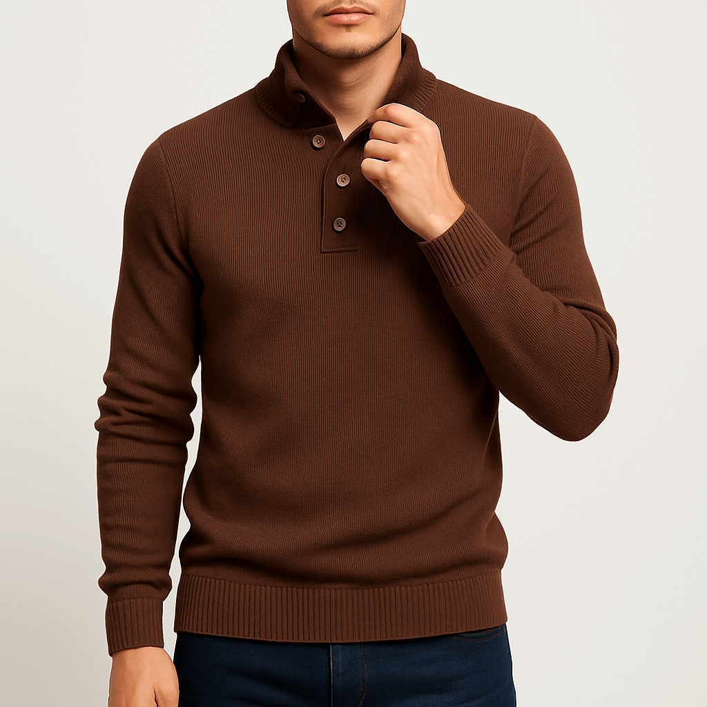 LUXEOUTFIT | Gestrickter Pullover mit Knopfleiste 3