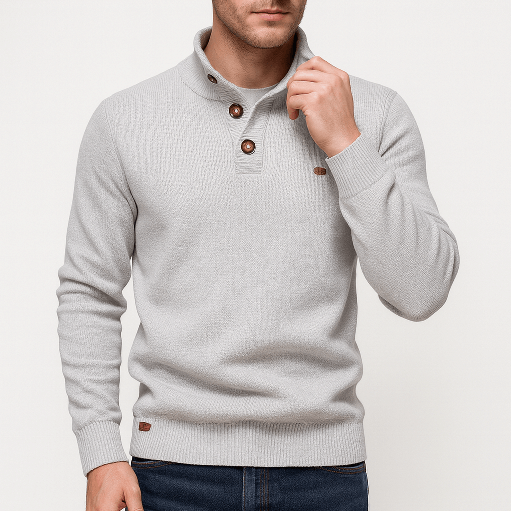 LUXEOUTFIT | Gestrickter Pullover mit Knopfleiste 4