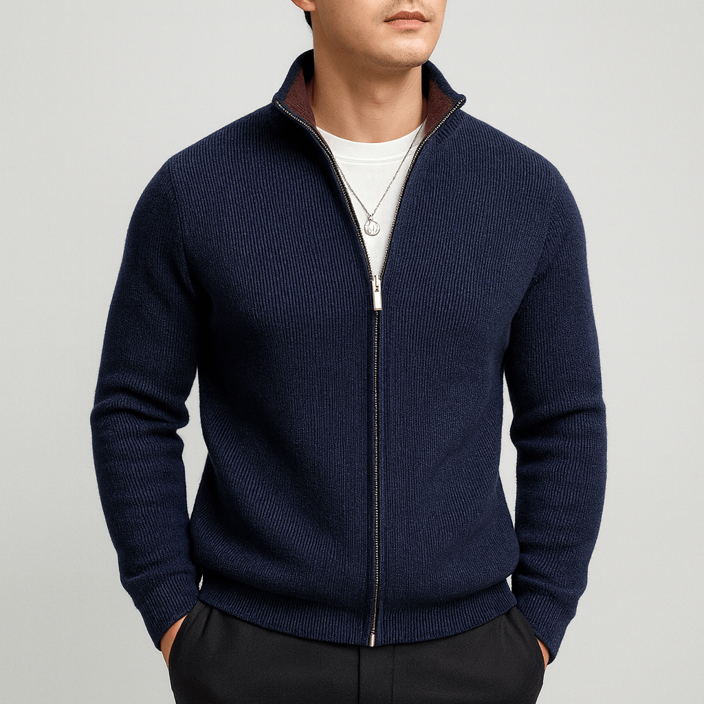 LUXEOUTFIT | Gestrickter Pullover mit Reißverschluss 1
