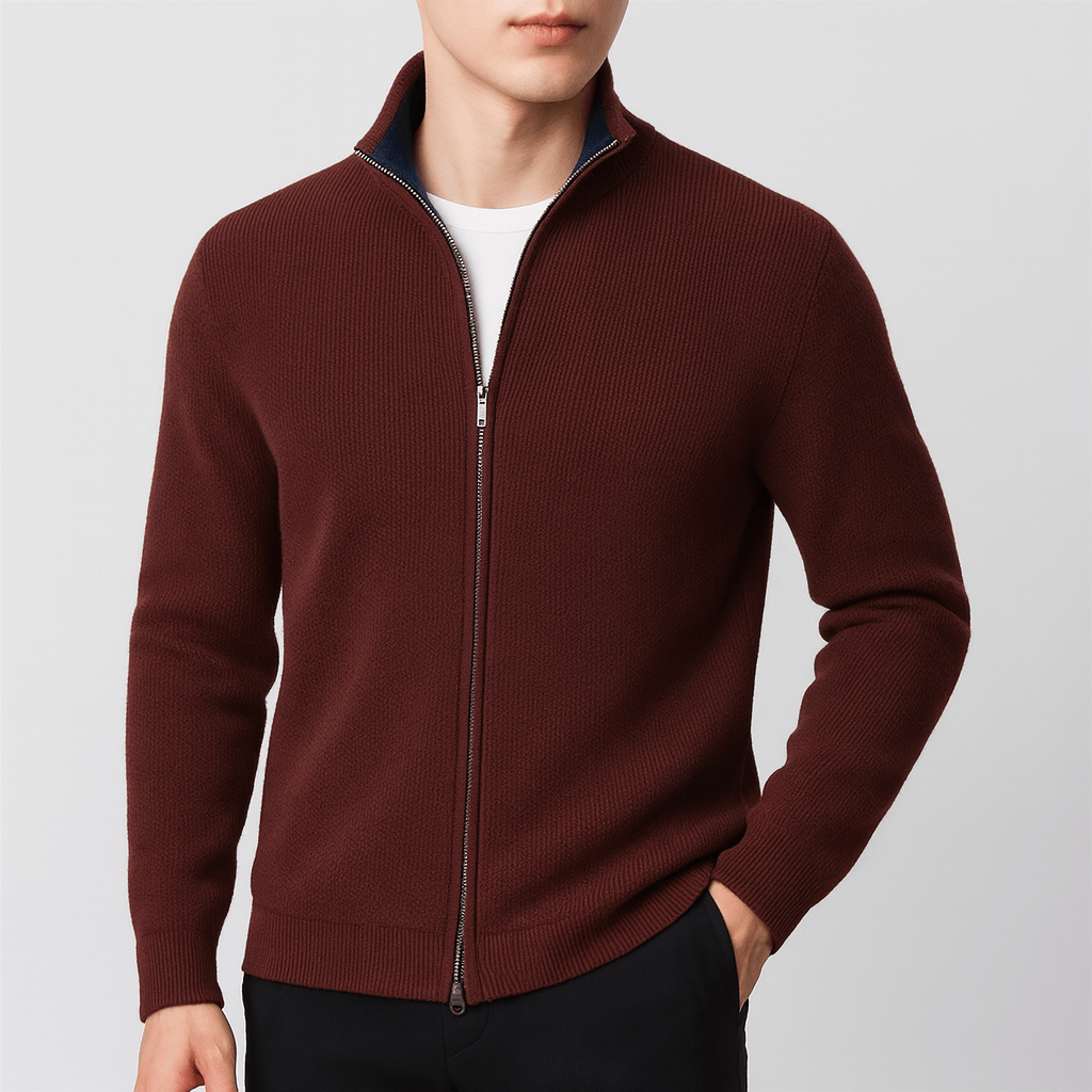 LUXEOUTFIT | Gestrickter Pullover mit Reißverschluss 3
