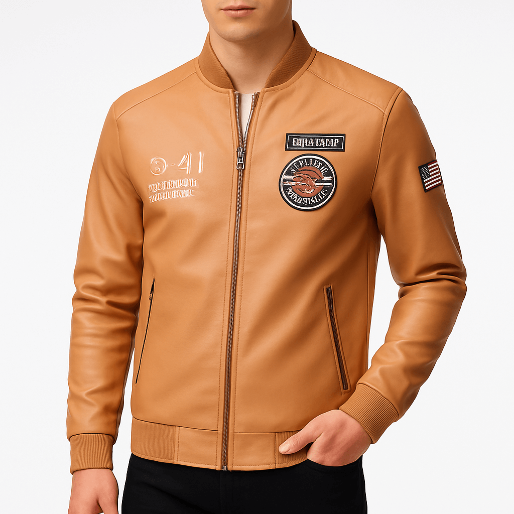 LUXEOUTFIT | Jacke mit Lederpatches 0