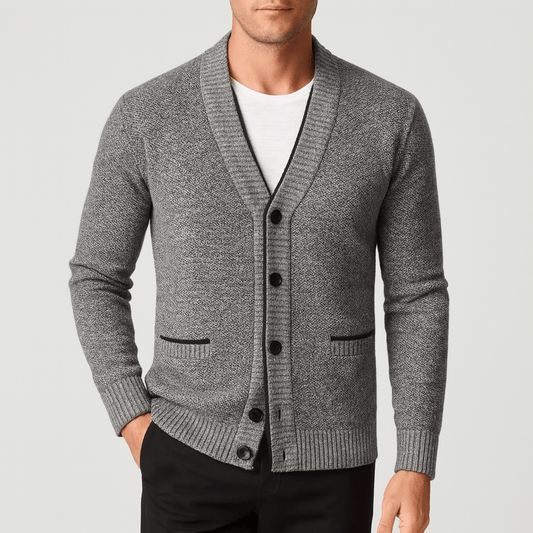 LUXEOUTFIT | Karierte Strickjacke mit V-Ausschnitt 0