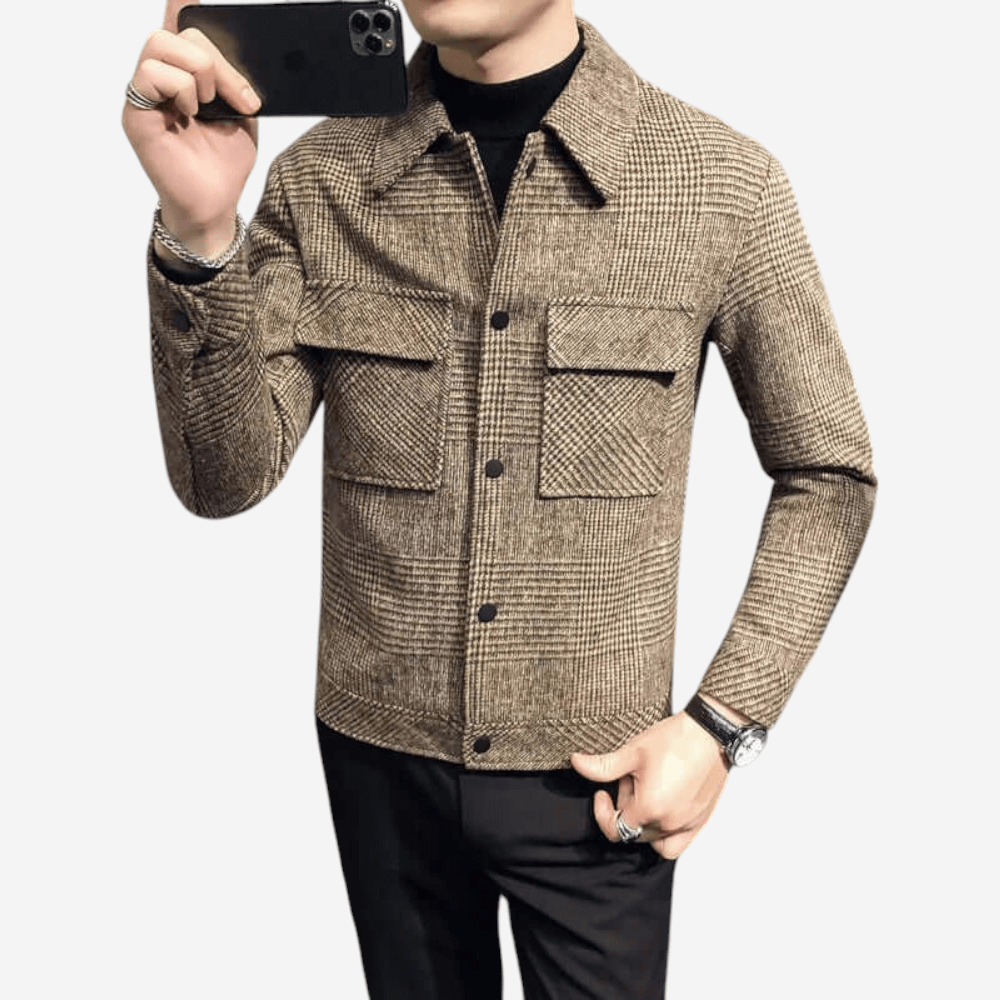 LUXEOUTFIT | Karierte Wolljacke 1