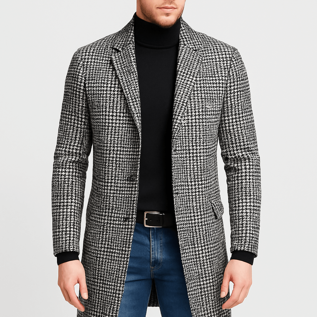 LUXEOUTFIT | Karierter Trenchcoat 0