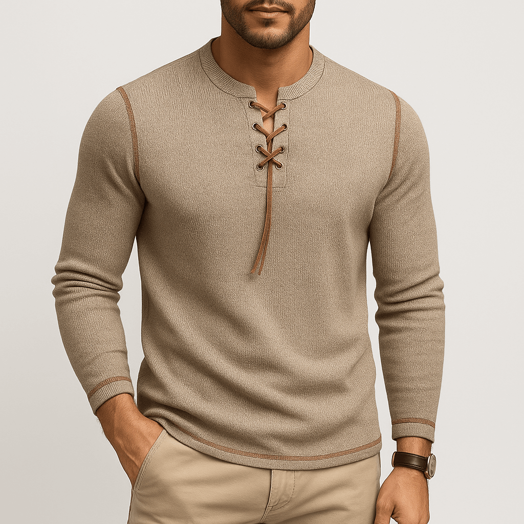 LUXEOUTFIT | Langarmhemd mit Rundhalsausschnitt 0