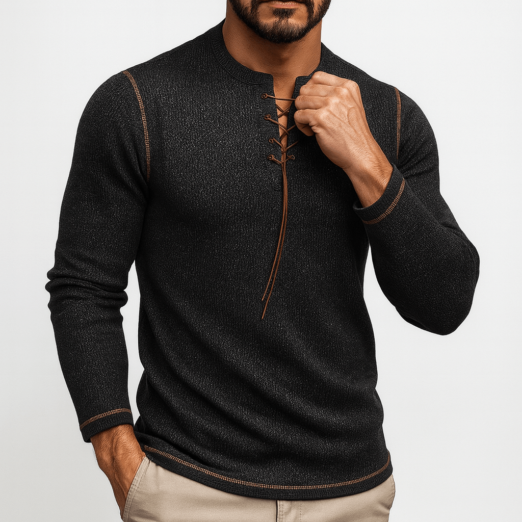 LUXEOUTFIT | Langarmhemd mit Rundhalsausschnitt 1