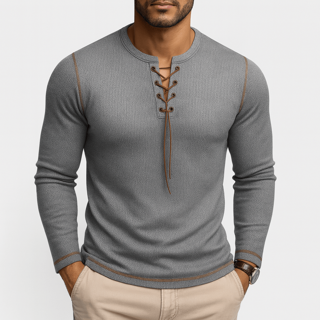 LUXEOUTFIT | Langarmhemd mit Rundhalsausschnitt 2