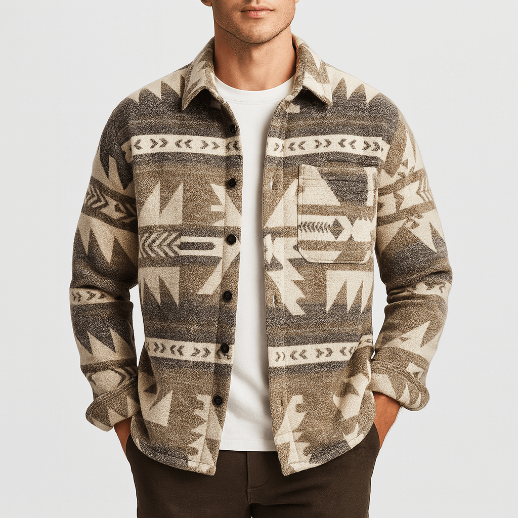 LUXEOUTFIT | Langärmlige Button-Down-Shacket 1
