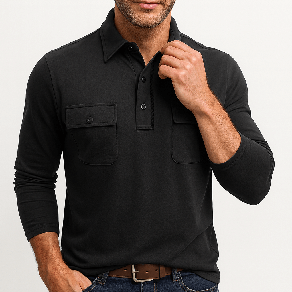 LUXEOUTFIT | Langärmliges Poloshirt aus Baumwollmischung 1