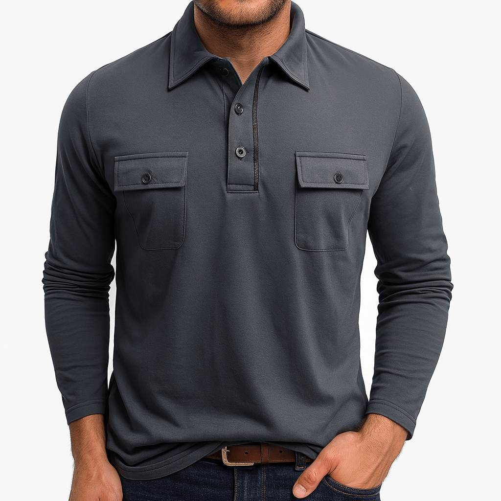 LUXEOUTFIT | Langärmliges Poloshirt aus Baumwollmischung 2