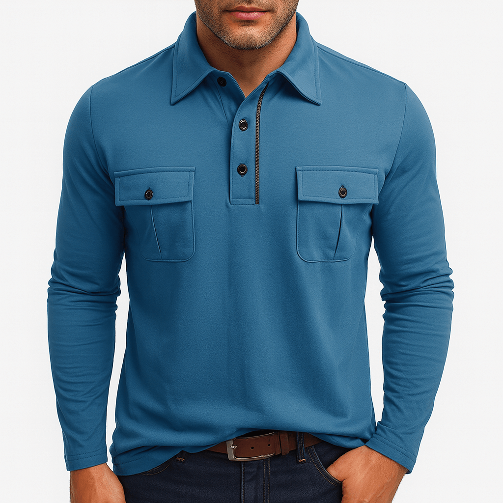 LUXEOUTFIT | Langärmliges Poloshirt aus Baumwollmischung 4