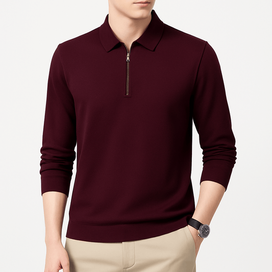 LUXEOUTFIT | Lässiger Pullover mit halbem Reißverschluss 0