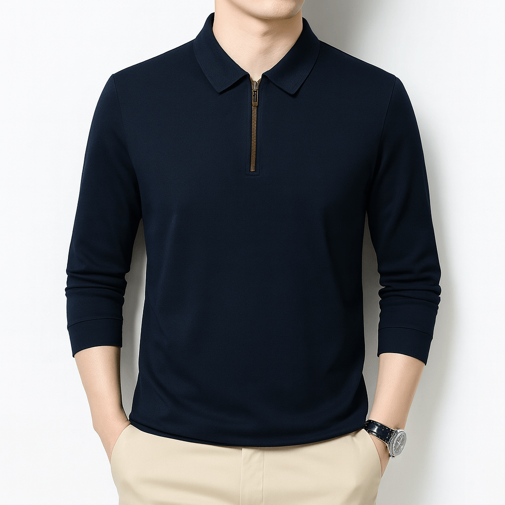 LUXEOUTFIT | Lässiger Pullover mit halbem Reißverschluss 3